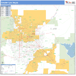 Greater Las Vegas Wall Map Basic Style 2024